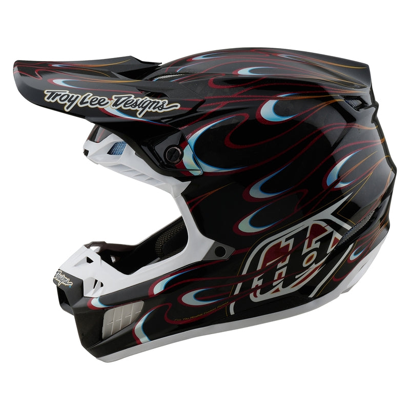 TROY LEE DESIGNS SE5 Carbon Torched Helm - Zwart/Rood