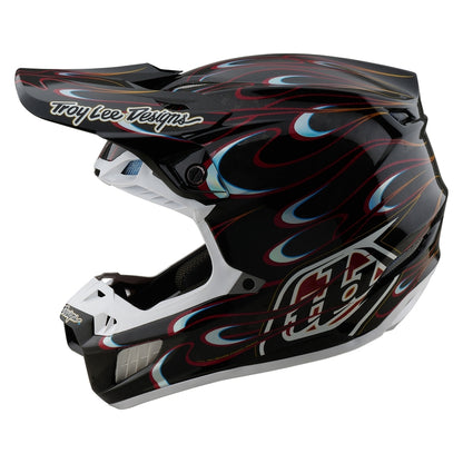 TROY LEE DESIGNS SE5 Carbon Torched Helm - Zwart/Rood