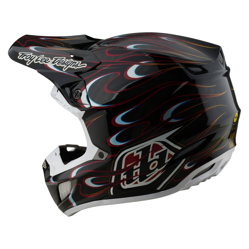 TROY LEE DESIGNS SE5 Carbon Torched Helm - Zwart/Rood