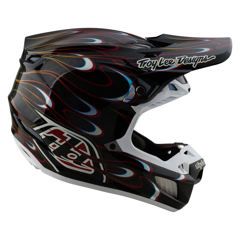 TROY LEE DESIGNS SE5 Carbon Torched Helm - Zwart/Rood