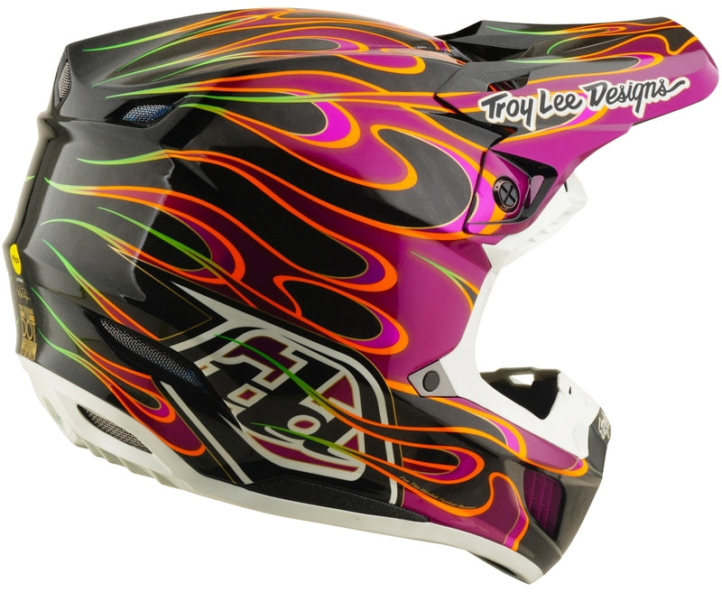 TROY LEE DESIGNS SE5 Carbon Torched Helm - Zwart/Rood