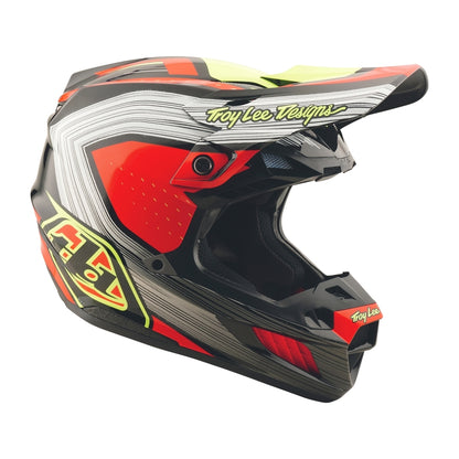 TROY LEE DESIGNS SE5 Composite Stripes Helm - Zwart/Neon Rood