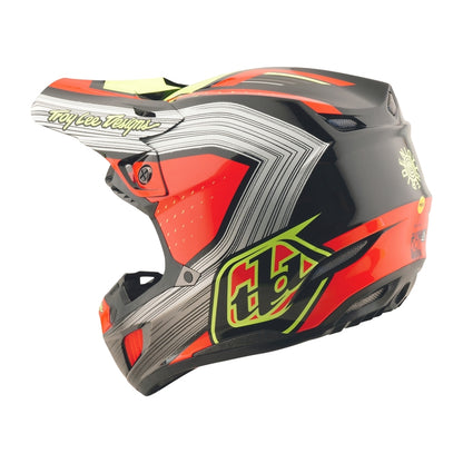 TROY LEE DESIGNS SE5 Composite Stripes Helm - Zwart/Neon Rood