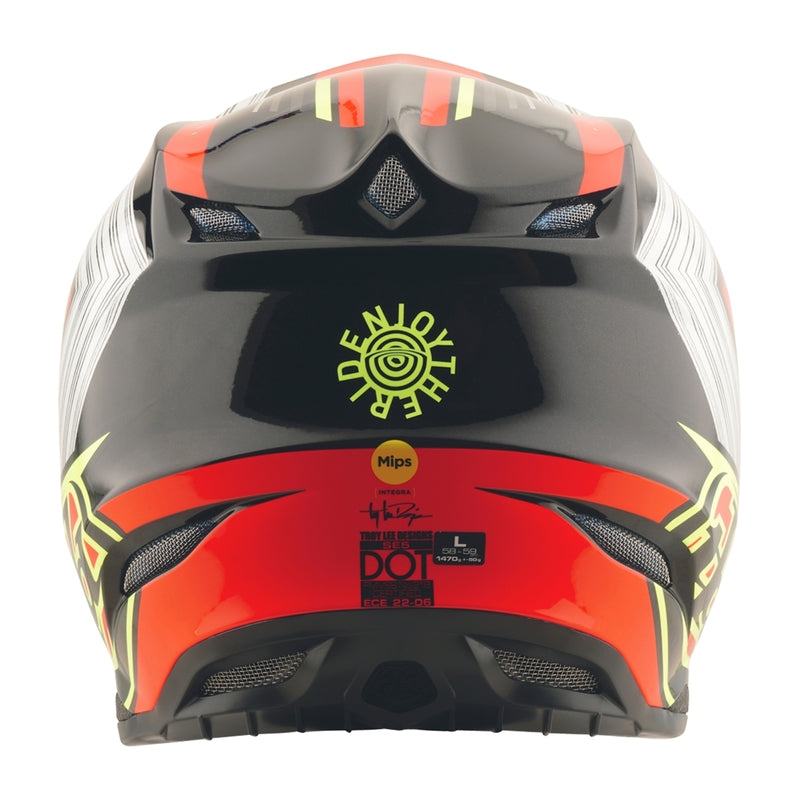 TROY LEE DESIGNS SE5 Composite Stripes Helm - Zwart/Neon Rood