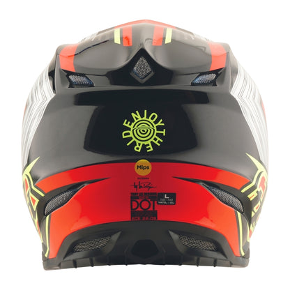 TROY LEE DESIGNS SE5 Composite Stripes Helm - Zwart/Neon Rood