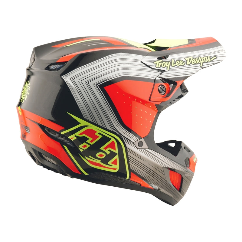 TROY LEE DESIGNS SE5 Composite Stripes Helm - Zwart/Neon Rood