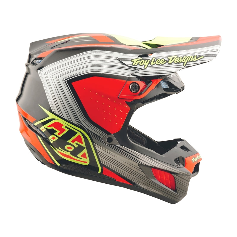 TROY LEE DESIGNS SE5 Composite Stripes Helm - Zwart/Neon Rood