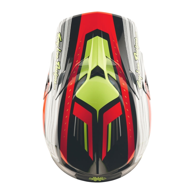 TROY LEE DESIGNS SE5 Composite Stripes Helm - Zwart/Neon Rood