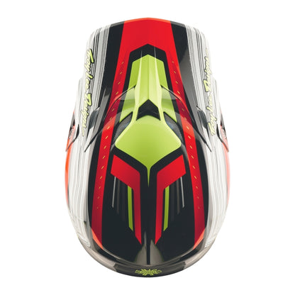 TROY LEE DESIGNS SE5 Composite Stripes Helm - Zwart/Neon Rood
