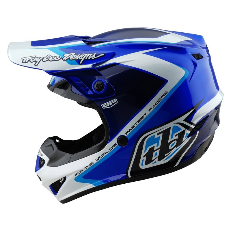 TROY LEE DESIGNS GP Shutter Kindermaat helm - Blauw/Wit