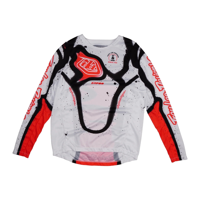 TROY LEE DESIGNS GP Pro Membrane Kindermaat jersey - Wit/Neon rood