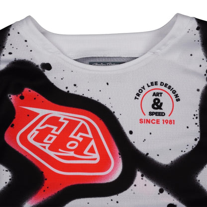 TROY LEE DESIGNS GP Pro Membrane Kindermaat jersey - Wit/Neon rood