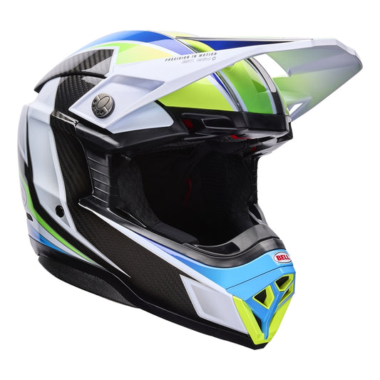BELL Moto-10 Spherical Helmet - Grid White/Blue