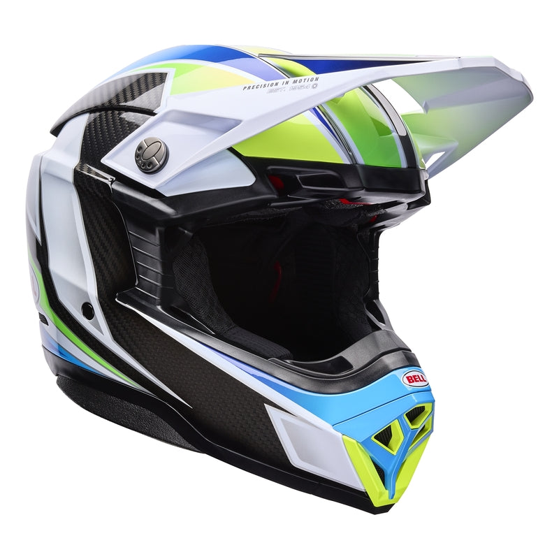BELL Moto-10 Spherical Helmet - Grid White/Blue