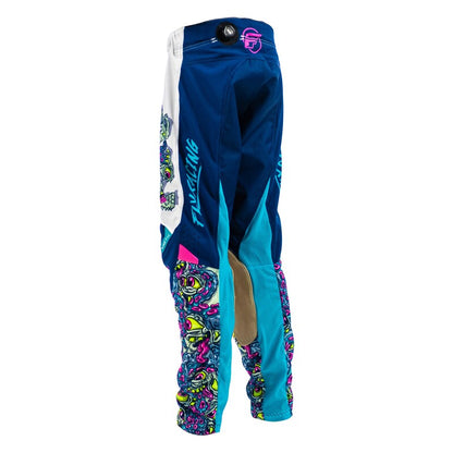 FLY RACING Kinetic Mesh Mutant Youth Kindermaat Jersey – Wit / Blauw / Multi
