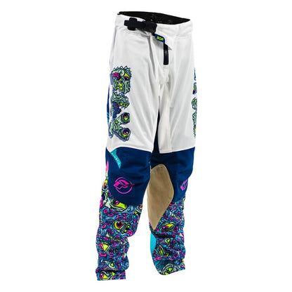 FLY RACING Kinetic Mesh Mutant Youth Kindermaat Jersey – Wit / Blauw / Multi