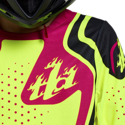 TROY LEE DESIGNS GP Pro Youth Jersey - Roller Flo Yellow/Fuschia