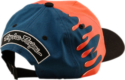 TROY LEE DESIGNS Curved Snapback Finish Line Hat - Coral/Blue