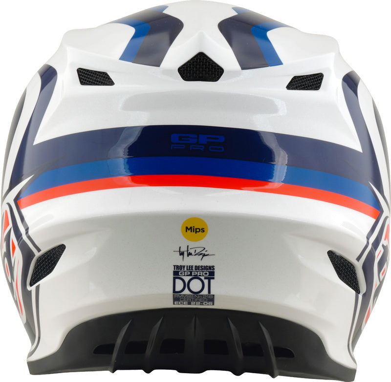 TROY LEE DESIGNS GP Pro Mips Helmet Slides - White/Blue