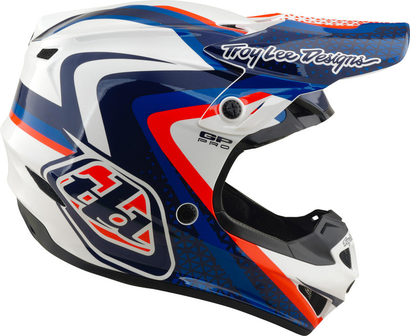TROY LEE DESIGNS GP Pro Mips Helmet Slides - White/Blue