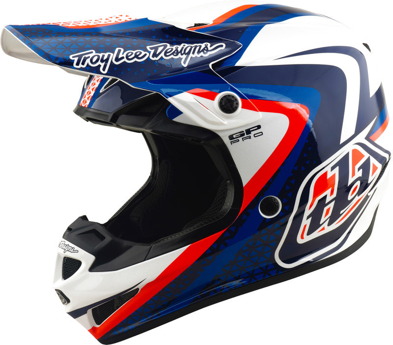 TROY LEE DESIGNS GP Pro Mips Helmet Slides - White/Blue
