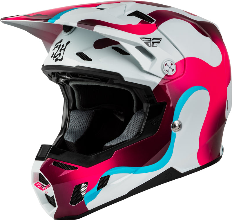 FLY RACING Formula CC Vibe Helm – Wit/Roze/Blauw