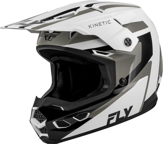 FLY RACING Kinetic Sync Helm – Wit/Zwart/Grijs