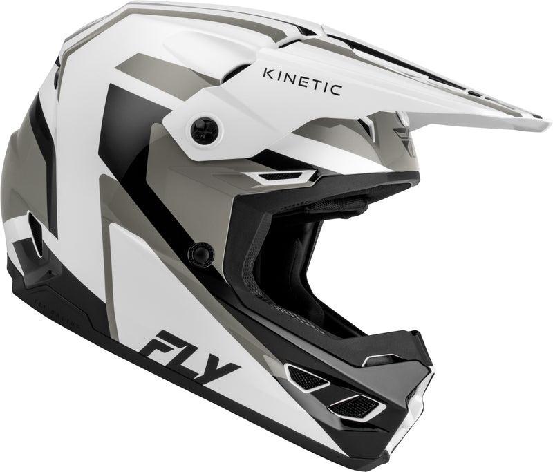 FLY RACING Kinetic Sync Helm – Wit/Zwart/Grijs
