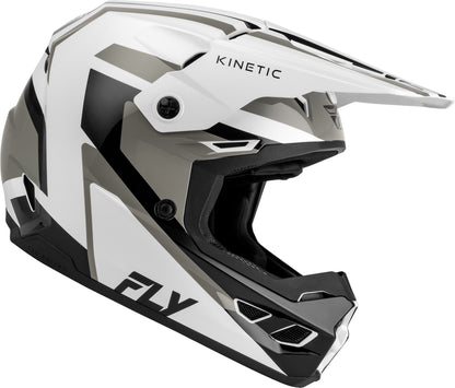 FLY RACING Kinetic Sync Helm – Wit/Zwart/Grijs