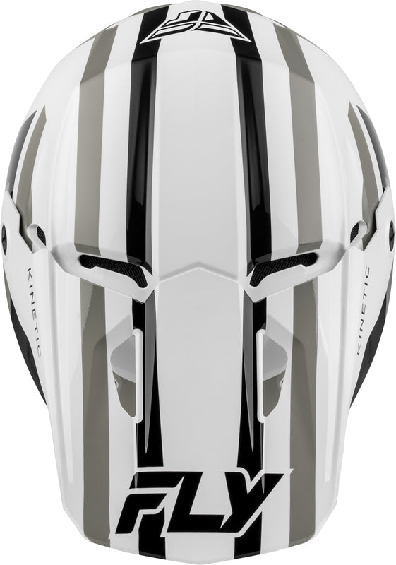 FLY RACING Kinetic Sync Helm – Wit/Zwart/Grijs