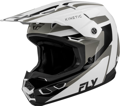 FLY RACING Kinetic Sync Helm – Wit/Zwart/Grijs