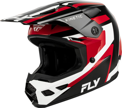 FLY RACING Kinetic Sync Helm – Wit/Zwart/Grijs