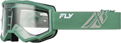 FLY RACING Focus Crossbril – Olive/Grijs met heldere lens