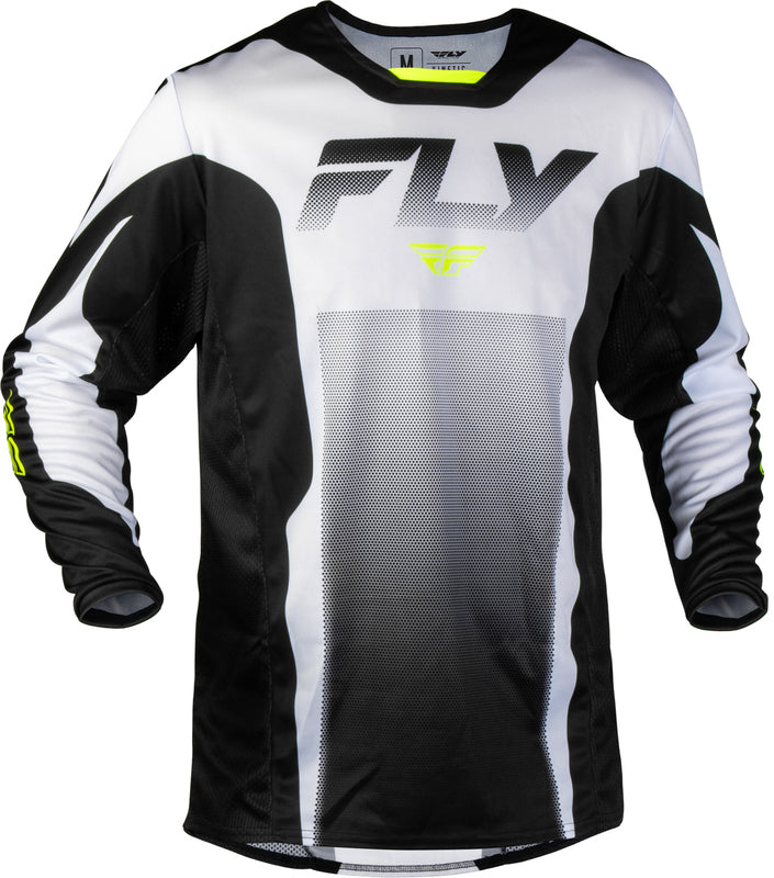 FLY RACING Kinetic Fade Jersey – Wit/Zwart/Neon geel