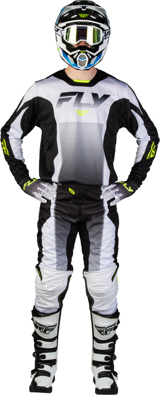FLY RACING Kinetic Fade Jersey – Wit/Zwart/Neon geel