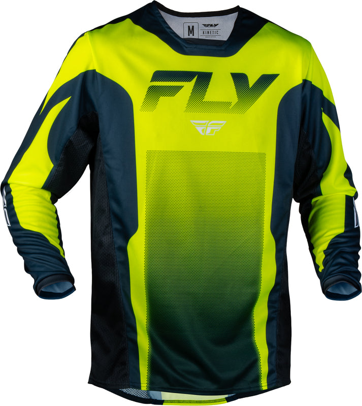 FLY RACING Kinetic Fade Jersey – Wit/Zwart/Neon geel