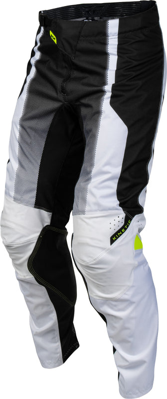 FLY RACING Kinetic Fade Broek – Wit/Zwart/Neon geel
