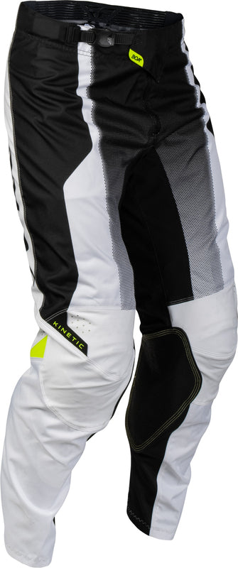 FLY RACING Kinetic Fade Broek – Wit/Zwart/Neon geel