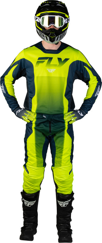 FLY RACING Kinetic Fade Broek – Wit/Zwart/Neon geel