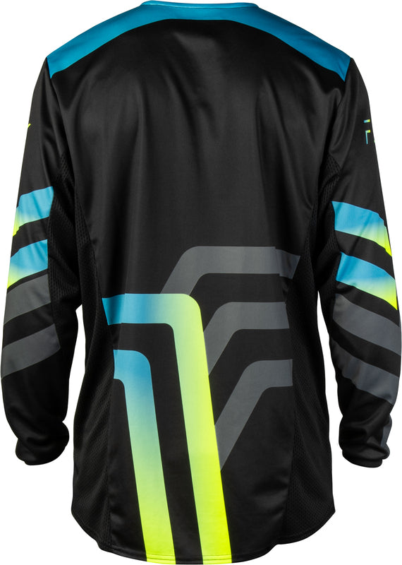 FLY RACING Kinetic Volt Jersey – Zwart/Grijs/Teal/Geel