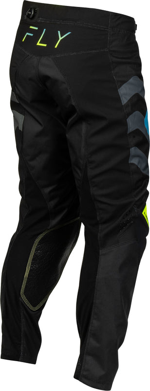 FLY RACING Kinetic Volt Broek – Zwart/Grijs/Teal/Geel