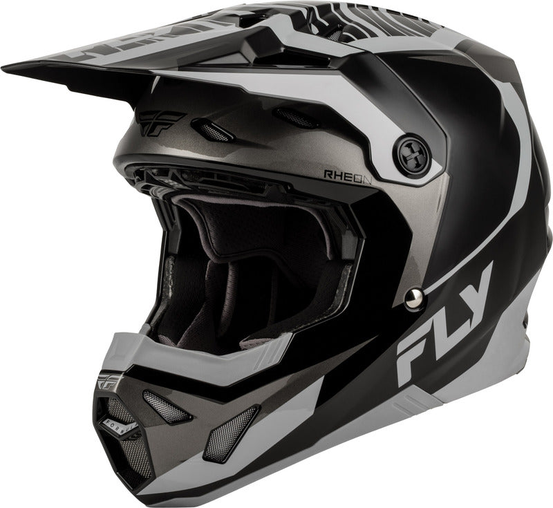 FLY RACING Formula CP Charge Youth Kindermaat helm – Zwart/Grijs/Light Grey