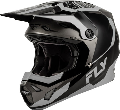 FLY RACING Formula CP Charge Youth Kindermaat helm – Zwart/Grijs/Light Grey