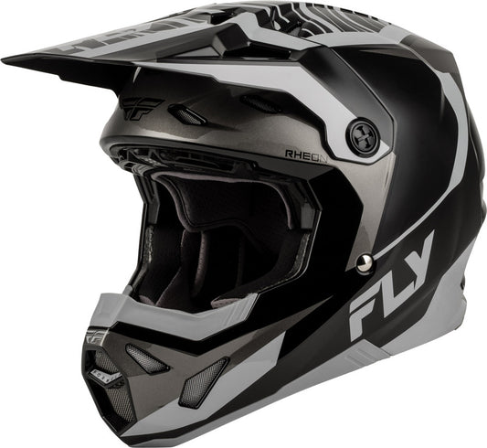 FLY RACING Formula CP Charge Youth Kindermaat helm – Zwart/Grijs/Light Grey