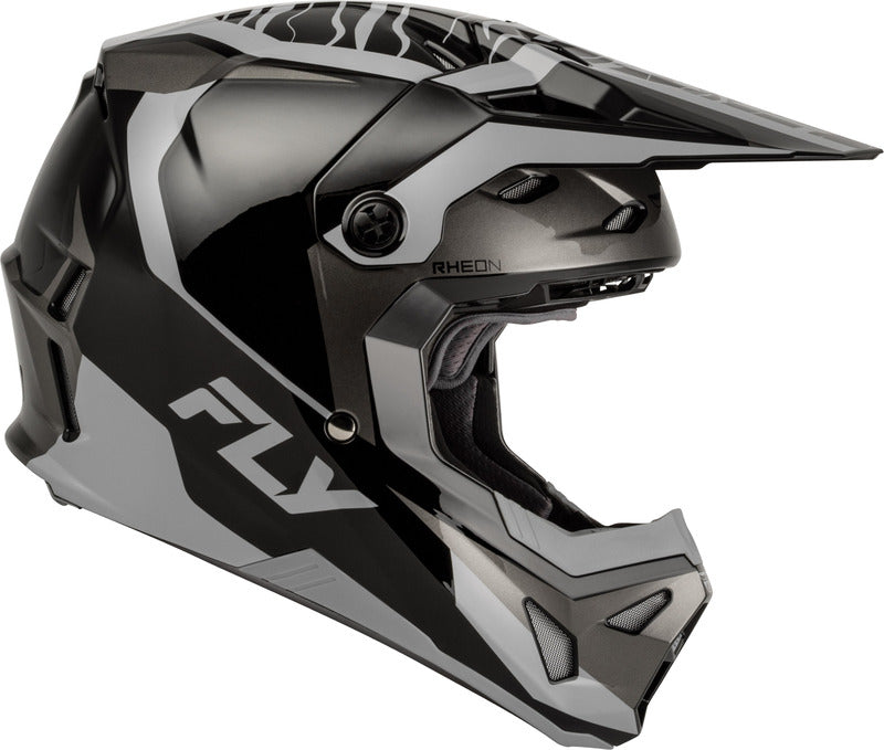 FLY RACING Formula CP Charge Youth Kindermaat helm – Zwart/Grijs/Light Grey