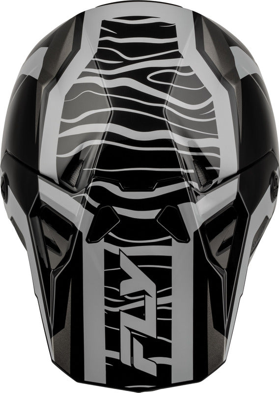 FLY RACING Formula CP Charge Youth Kindermaat helm – Zwart/Grijs/Light Grey