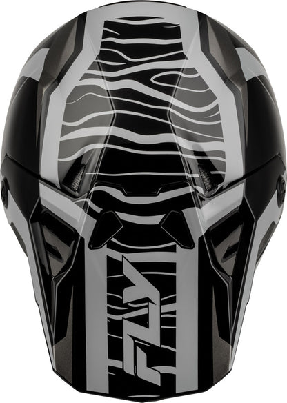 FLY RACING Formula CP Charge Youth Kindermaat helm – Zwart/Grijs/Light Grey