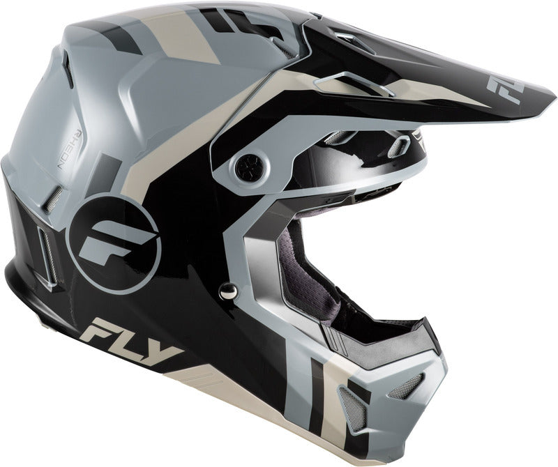 FLY RACING Formula CP Seal Youth Kindermaat helm – Zwart/Grijs/Light Grey