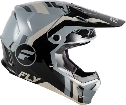 FLY RACING Formula CP Seal Youth Kindermaat helm – Zwart/Grijs/Light Grey