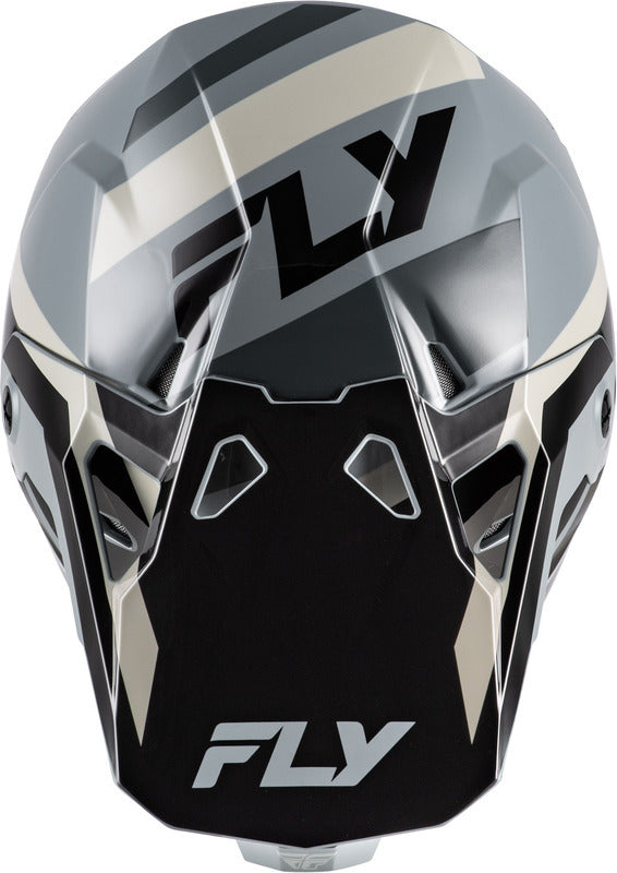 FLY RACING Formula CP Seal Youth Kindermaat helm – Zwart/Grijs/Light Grey
